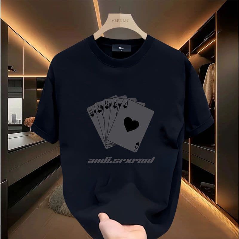 Summer 2024 New T-shirt Men's Short Loose Round Neck Top High End Light Luxury Half Sleeved Pure Cotton Casual Versatile