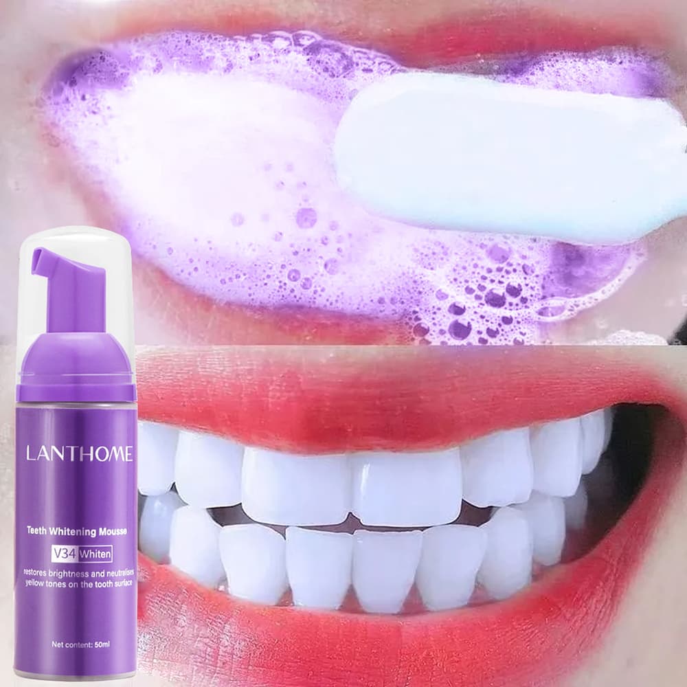 Toothpaste Mousse 50ml V34 Teeth Cleaning Whitening Toothpaste Yellow Teeth Removing Tooth Stains Oral Cleaning Hygiene