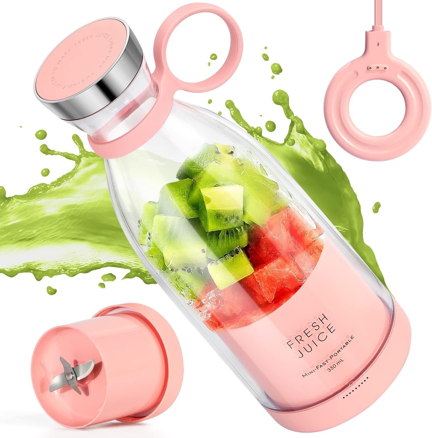 Magnetic USB Portable Blender - 11.5oz Smoothies Quick-Charge