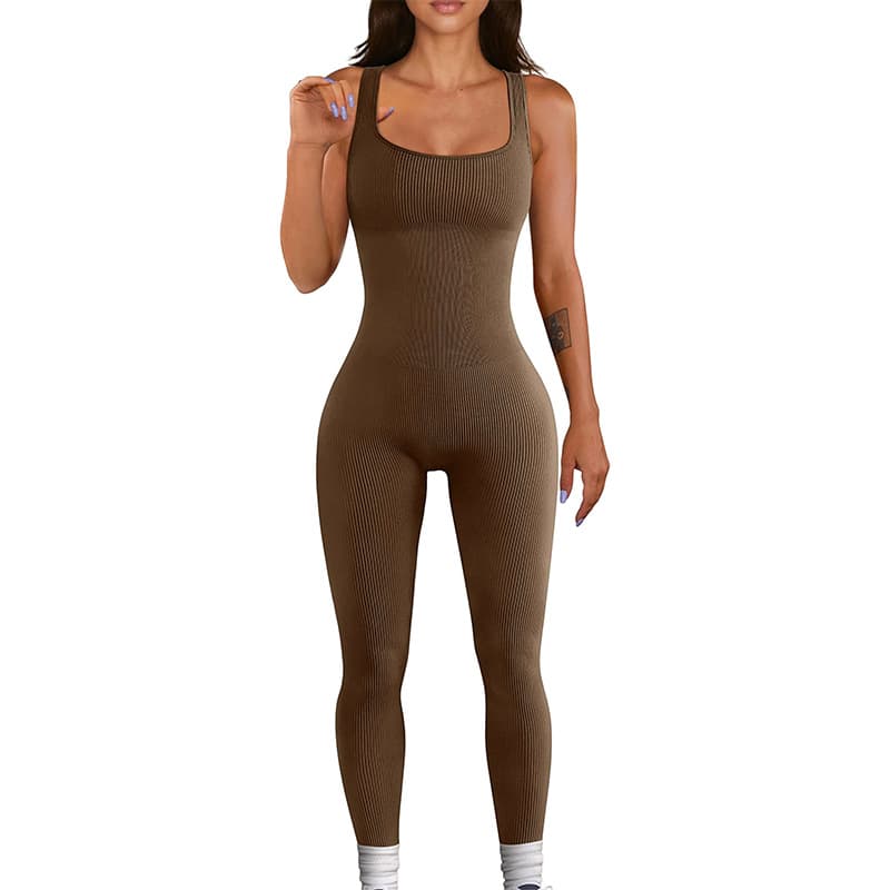 Women's clothing threaded trousers jumpsuit seamless stretch sportswear fitness jumpsuit yoga wear jumpsuit Bodysuit