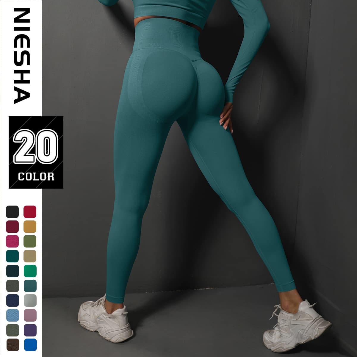 High Quality In Stock Spring Summer New Seamless Smiley Peach Training Yoga Women Sports Running Hip Lift Body Shaping Fitness Pants
