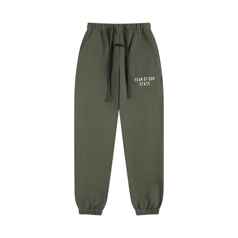 Sweat-shirt ample à double ligne FOG ESSENTIALS Saison 8 avec lettres floquées au dos, en éponge à capuche