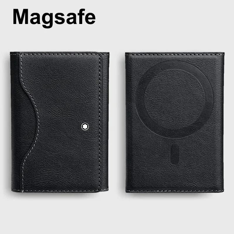 High End Minimalist Busines Sle Card Holder Leather Trifold Magnetic Cardholder Card Bag Wallet For IPhone 17Pro Max 16 15 14 13