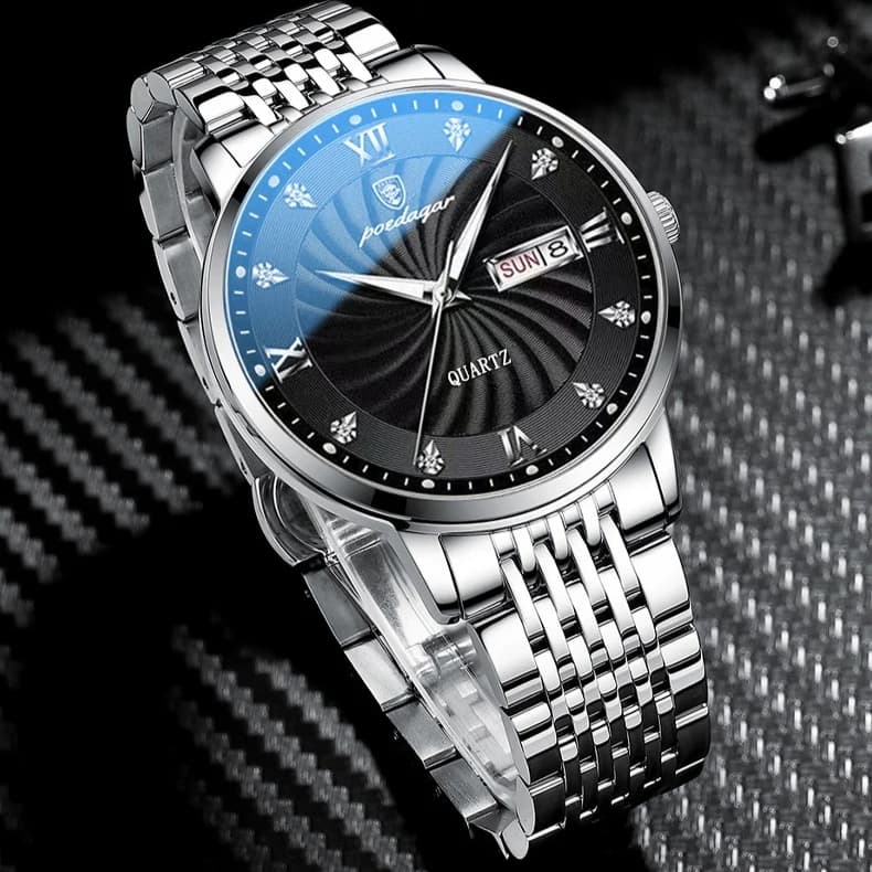 Luxury Brand Man Watch Waterproof Luminous Date Week Men's Quartz Wristwatch Stainless Steel Fashion Sports Men Watches
