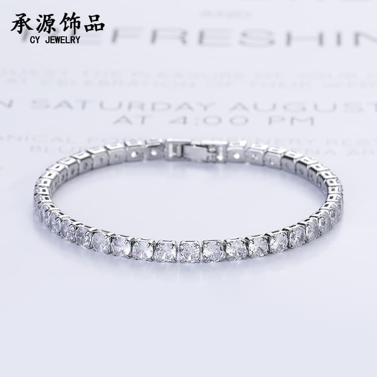 Bracelet tennis multicouches style coréen japonais incrusté de zircons de 4 mm, chaîne Dongdaemun, bijoux pour hommes et femmes