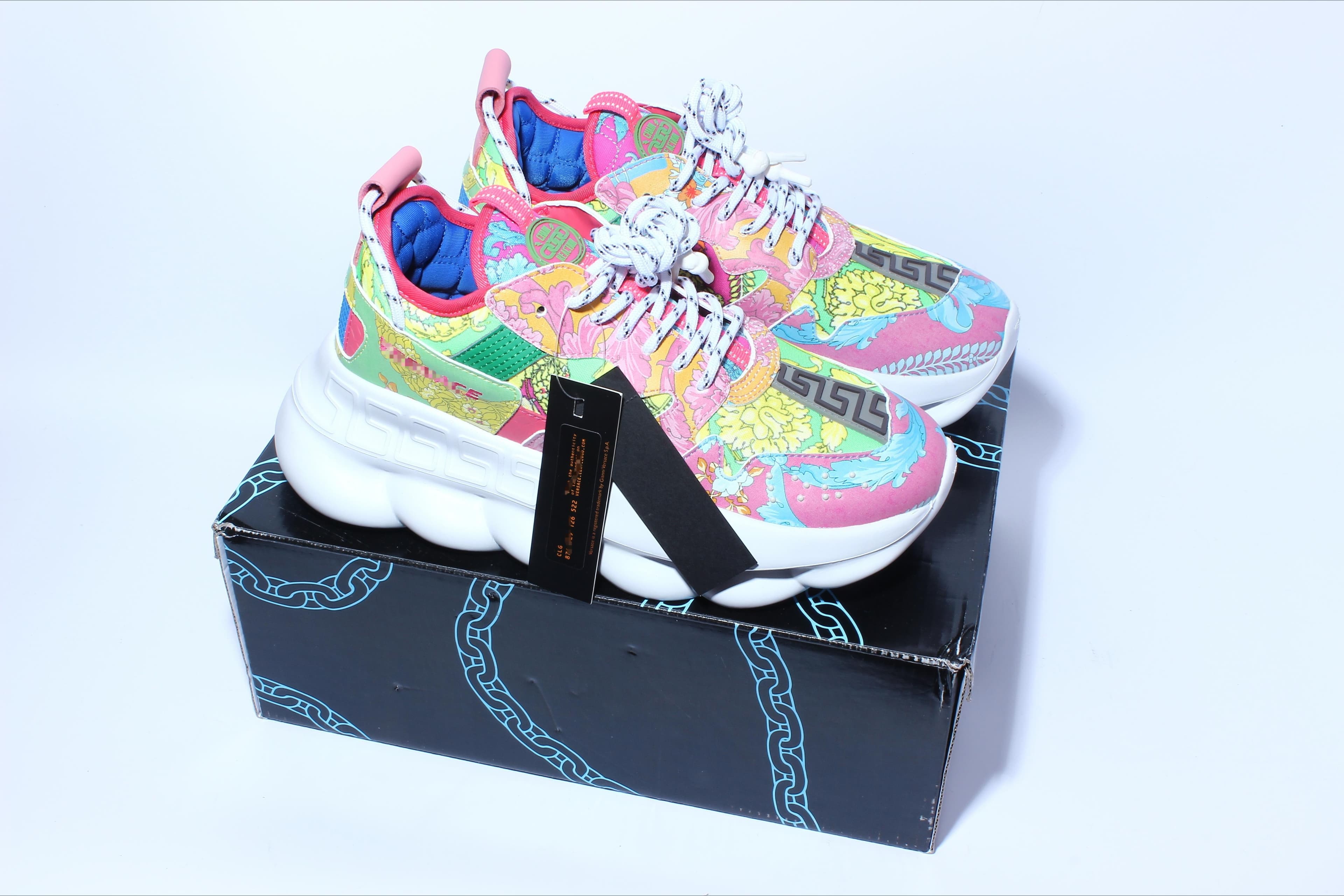 Chaussures décontractées haut de gamme, chaussures de sport italiennes réfléchissantes à haute chaîne, style papa, en cuir suédé multicolore