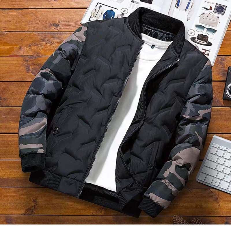 ​Men's Camo Winter Jacket - Thickened Cotton Military Style Coat For Casual Outdoor Wear (M-5XL)​