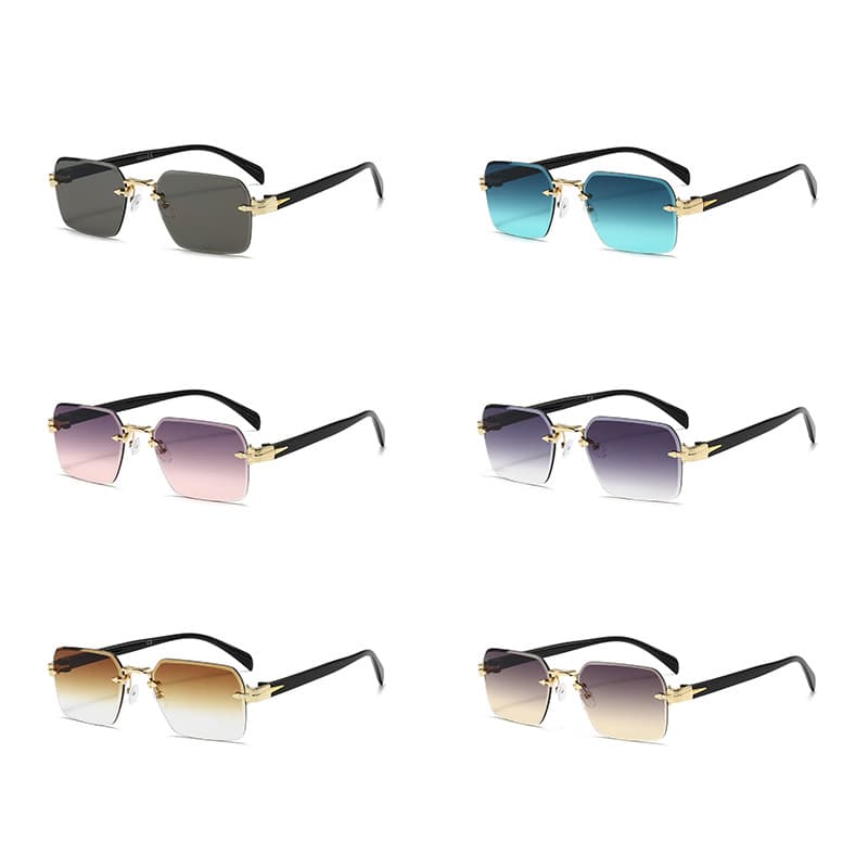 European American Style Men's Frameless Cut Edge Fashion Party Sunglasses Trendy High End Glasses For Women