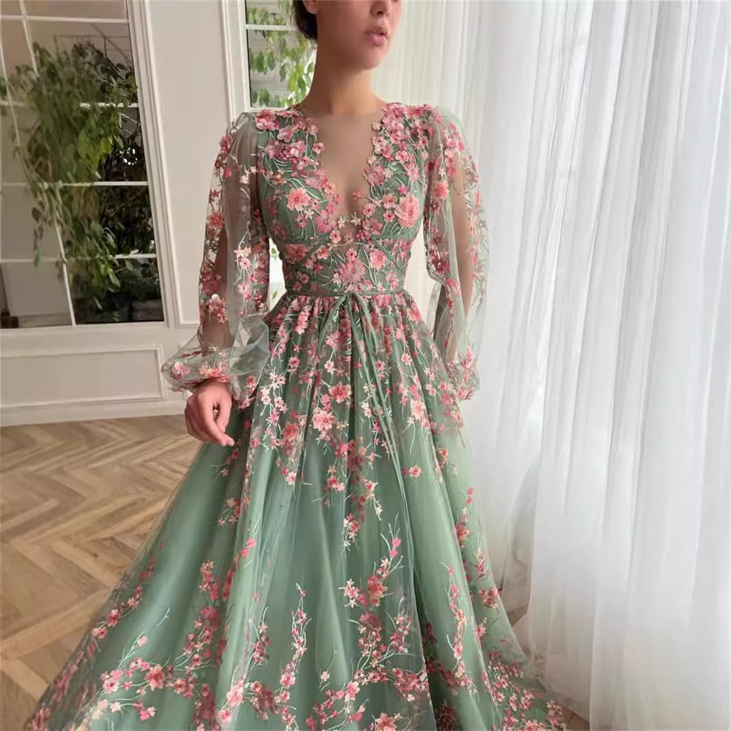 Women’s Clothing Evening Dress 2025 New Slim Long Party Floral Dress