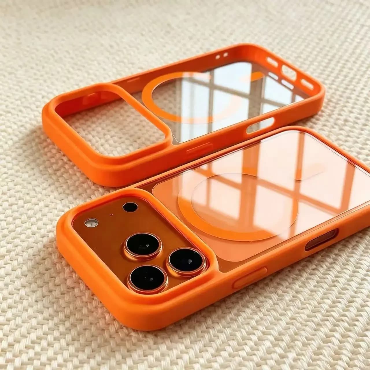 Compatible avec l'iPhone 18 Pro Max, coque magnétique transparente en silicone acrylique 17 pouces, couleur unie, effet peau.