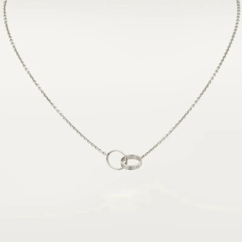 New Classic Design Double Loop Charms Pendant Love Necklace for Women Girls 316L Titanium Steel Wedding Jewelry Collares
