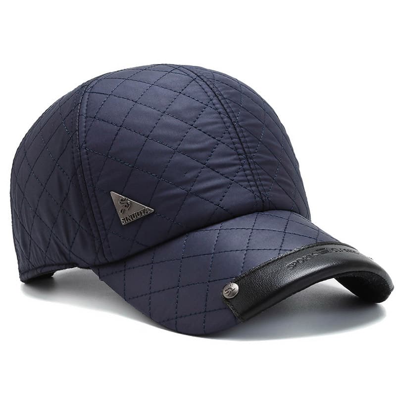 Autumn and winter dome middle-aged and elderly cotton hat men's fleece thickened peaked cap windproof cold-proof warm baseball hat