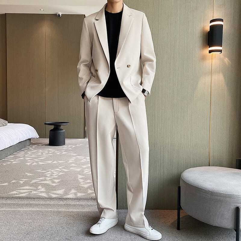 Spring And Autumn New Men's Thin Suit Jacket With A Casual Feel, Light And Mature Style, Small Suit Set With Loose Fit, Cool And Trendy Style