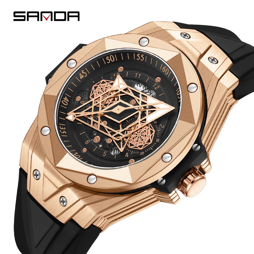 SANDA 2023 Luxury Men's Watch Casual Fashion Waterproof Luminous Pointer Quartz Watch Men's Clock