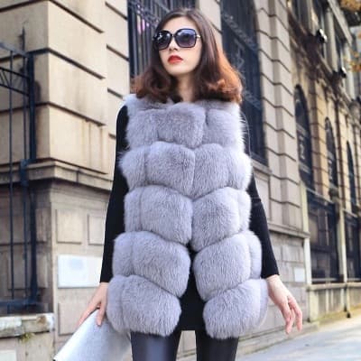 Women's fashion in the long waistcoat slimming coat