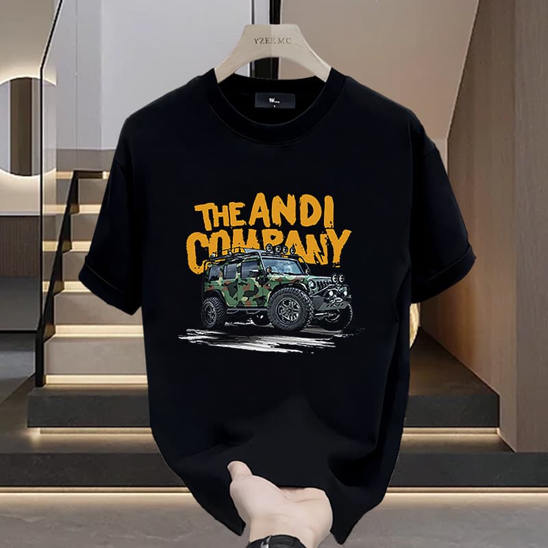 Men's Clothing 2024 New Summer Double Yarn Combed Cotton Men's Short Sleeve T-shirt Heavy Loose Fashion Brand T-shirt Versatile