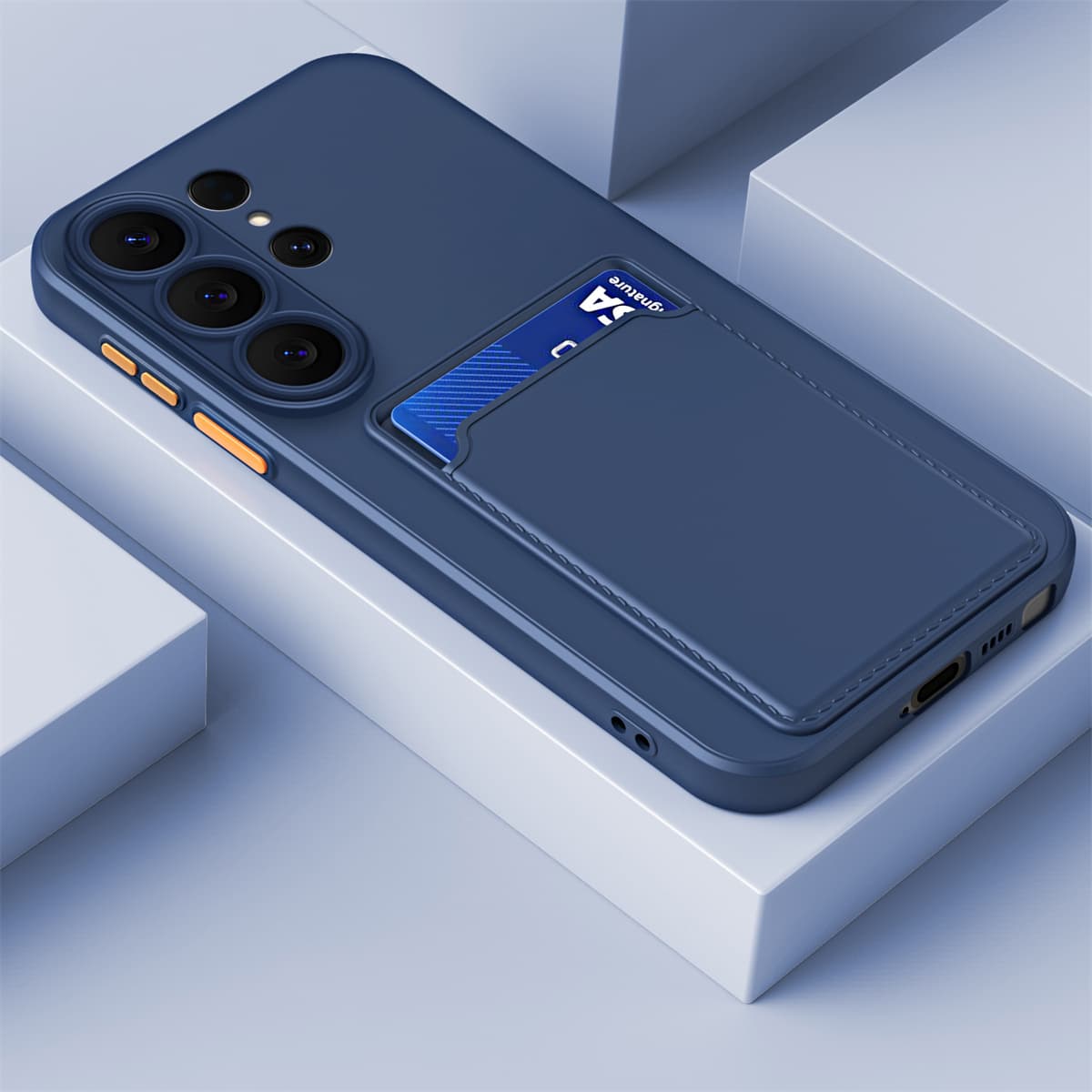 Silicone Card Holder Phone Case For Samsung Galaxy S26 Ultra S25 Edge S24 FE S2 S22 S21 Plus A07 A17 A6 A56 A55 A54