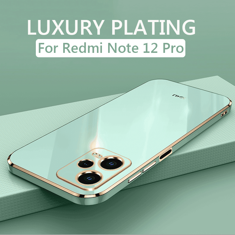 Luxury Square Plating Phone Case On For Xiaomi Redmi Note 12 Pro Plus Note12 Pro Plus+ 5G ShockProof Soft Silicone Back Cover