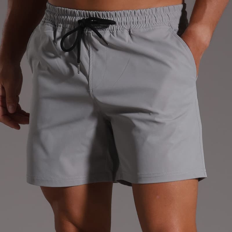Men's Quick Dry Casual Sport Shorts Mid-Length Capri Pants Above Knee Drawstring Waist Polyester Beachwear For Summer