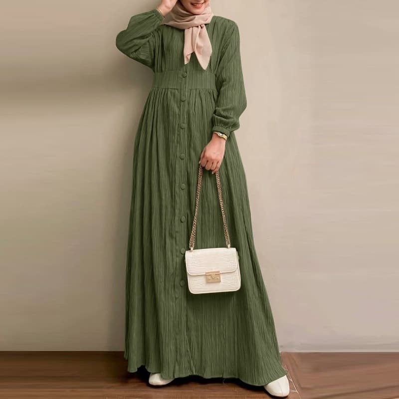 Women's Clothing retro long sleeved solid color long skirt spring and autumn new elegant casual vest skirt