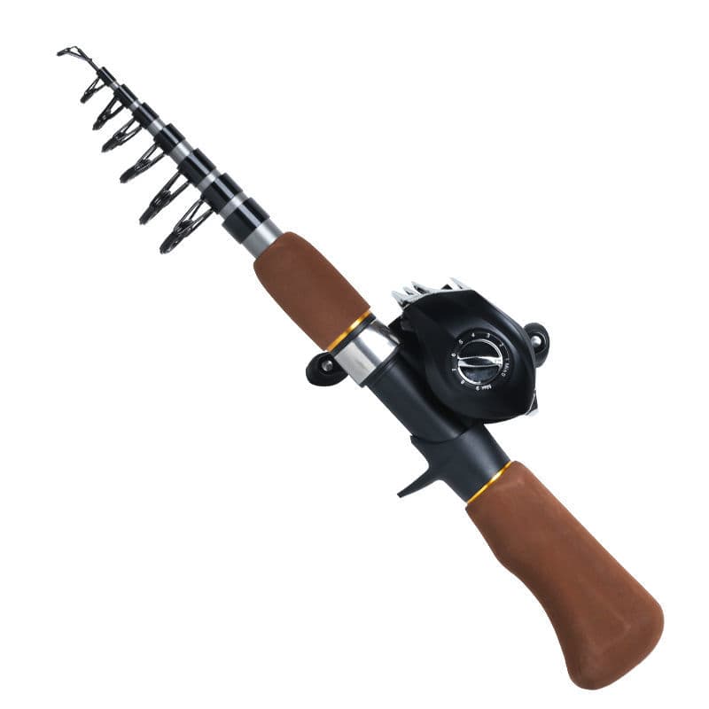 Portable Small Mini Baitcasting Reel Ultra Short Telescopic Lure Snakehead Bass Rod Horse Mouth Topmouth Culter