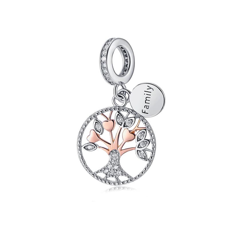 Bracelet String Sterling Silver Family Tree Pendant Cat Flamingo Chili Car Flying DIY Bead Jewelry