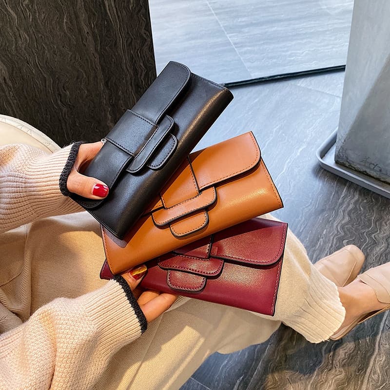 Long wallet women 2024 new ins niche commuting simple versatile fashion large capacity multi card clutch bag