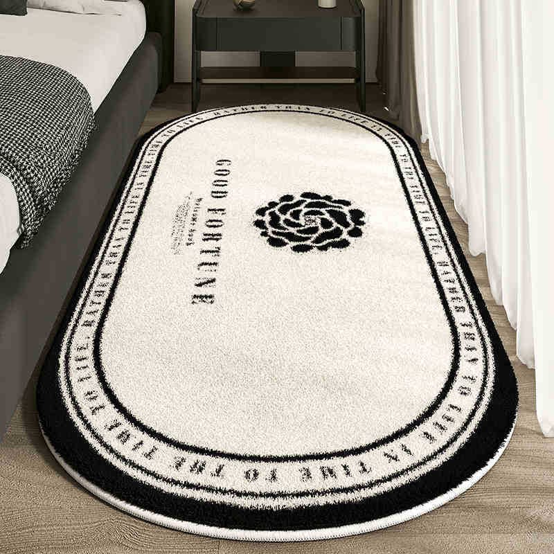 French Chic Cashmere Rug - Luxury Non-Slip Oval Bedside Carpet For Bedroom & Bathroom, 3cm Cashmere Pile (40x60cm To 80x200cm)