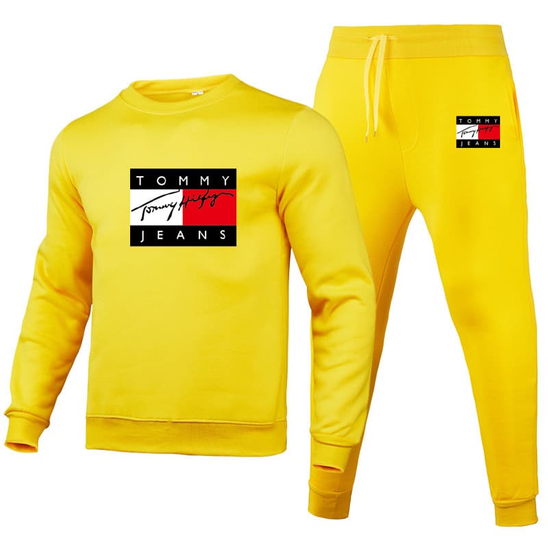 Ensemble pull et pantalon Long pour homme, confortable et chaud, à la mode, pour les affaires, les loisirs, imprimé, sport, nouvelle collection 202
