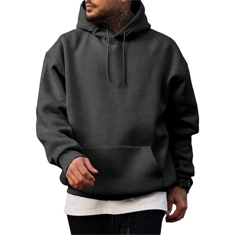 Men's Hooded Sweatshirt -Vintage Style Pullover Hoodie, Soft Cotton Blend, Comfort Fit, Streetwear Essential For Casual Wear