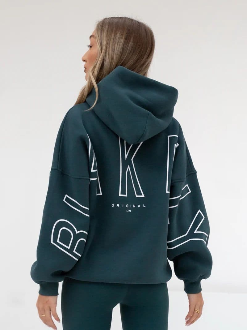 Sweat-shirt à capuche ample à manches longues pour femme, imprimé tendance, épais et polyvalent, style hip-hop