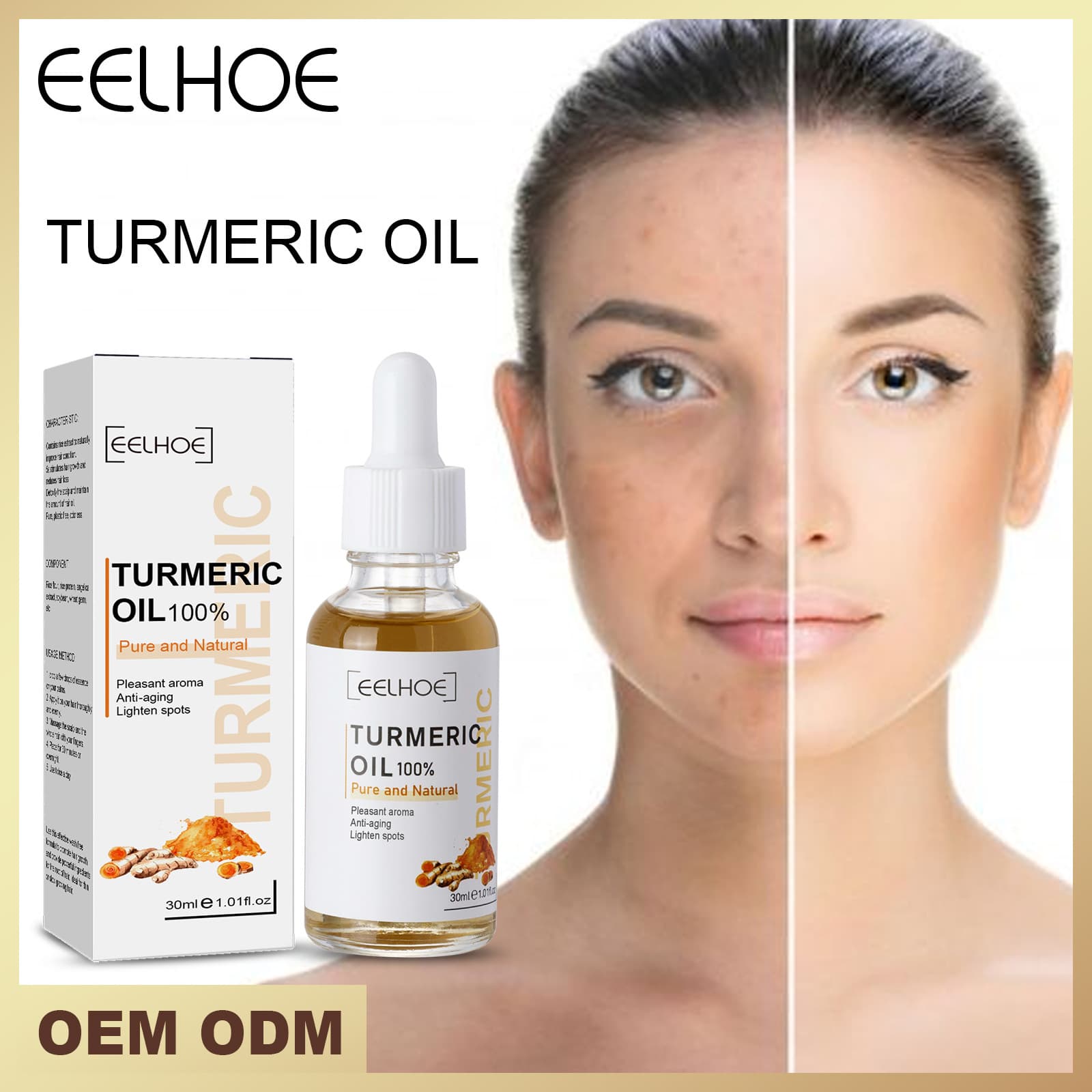 EELHOE Turmeric Black Correction Improve Skin Color essence Facial Care Spot Moisturizing&Moisturizing