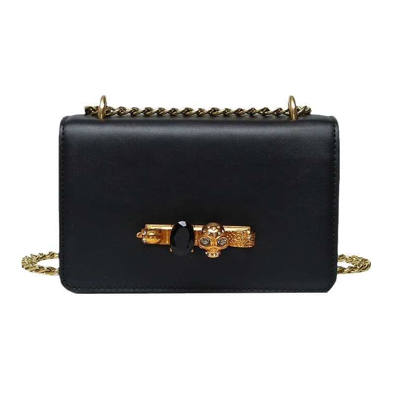 European and American retro bags for women 2024 new textured chain small square bag ins popular fashion one shoulder crossbody bag trend