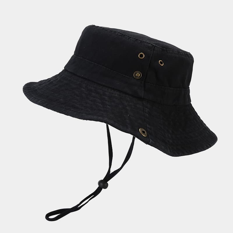 Western cowboy style splicing pure cotton big eaves fisherman hat spring and summer outdoor sun protection sun hat art basin hat