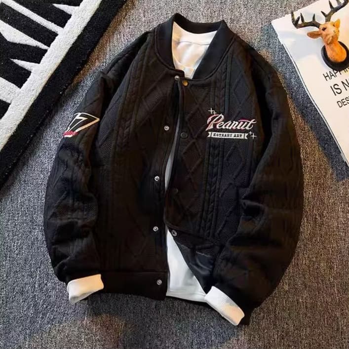 Men's Clothing Uniform Men's Spring Coat Men's Spring And Autumn Embroidered Loose Cardigan Jacket Trendy Brand Storm Jacket
