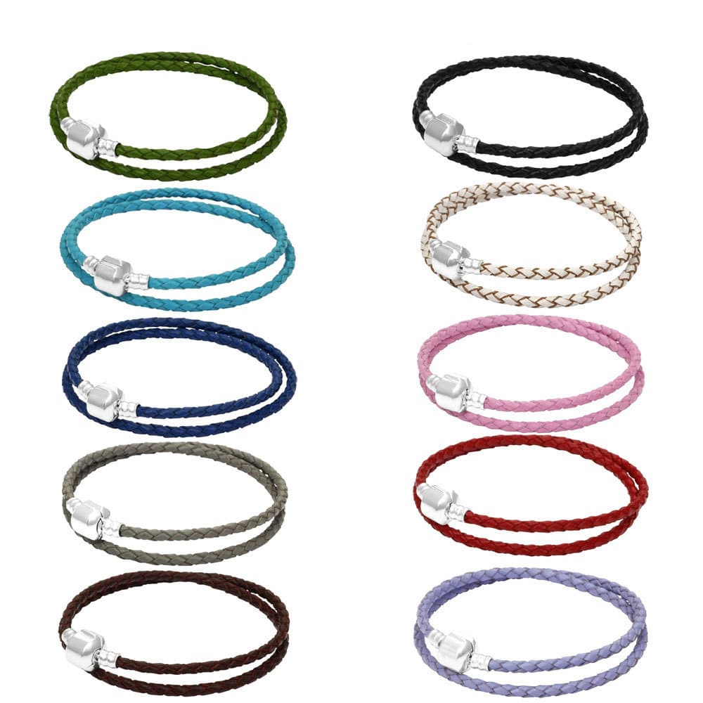 3mm Woven Cowhide Rope Bracelet Red Rope Cowhide Double Layer Beaded Basic Bracelet Bracelet Decoration Basic Chain Bracelet
