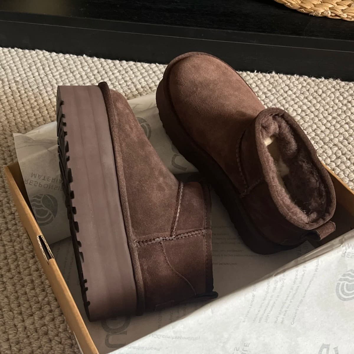 Zhou Dongyu 5 cm en cuir véritable fourrure neige talon plateforme bout rond cuir de vachette semelle épaisse coton bottes