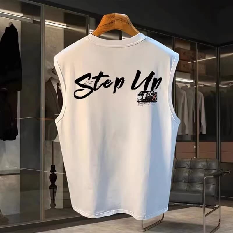 Men's Clothing Trendy Brand Pure Cotton Sleeveless T Shirt Men's Summer New Ins Trend Waistcoat Sports Running Vest Top Clothes