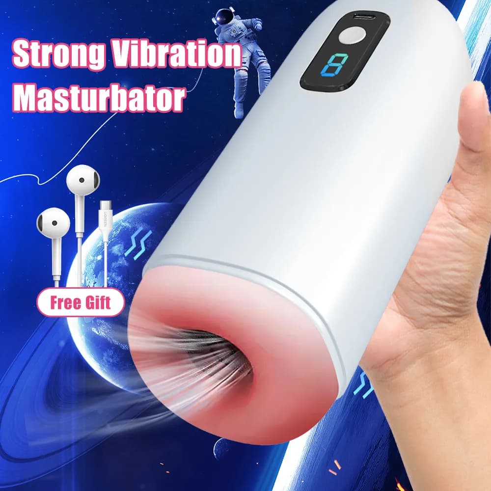 Masturbators Automatic Male Masturbator Cup Strong Vibration Digital Blowjob hine Real Pussy Masturbation Sex