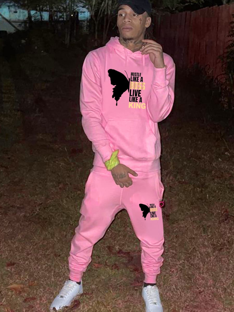 Men's Clothes Fall/Winter Comfort Hoodie Set Hoodie And Fleece Tracksuit
