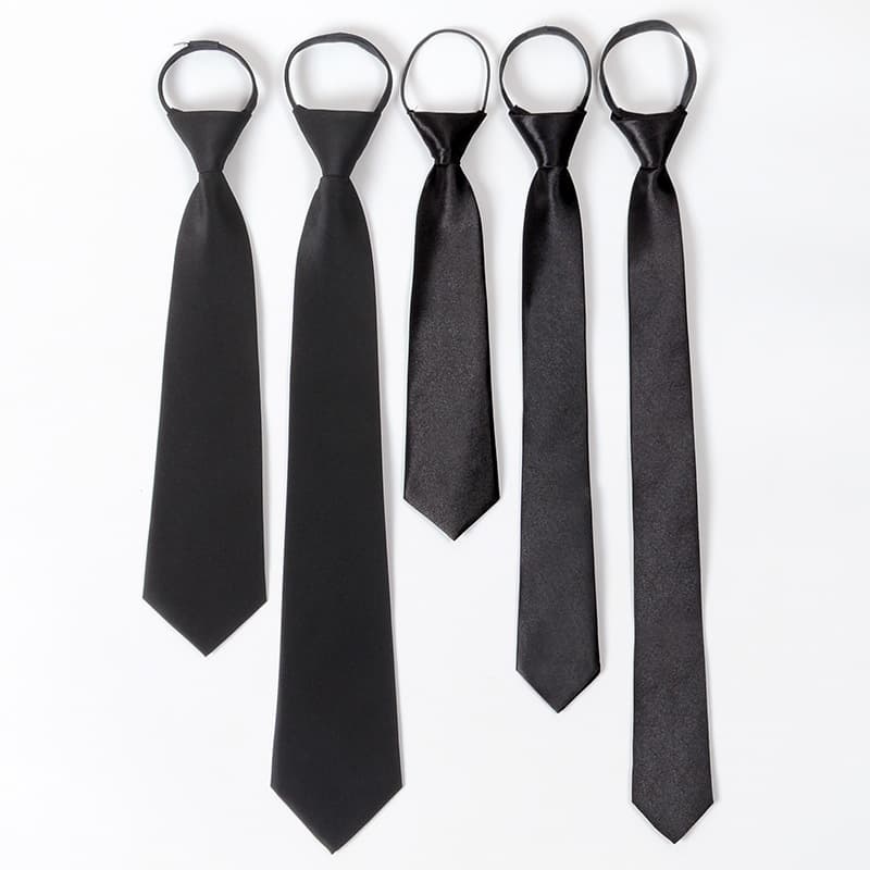 Unisex Black tie men's zipper lazy no-tie shirt decorated jk long and short preppy student handbeat girl
