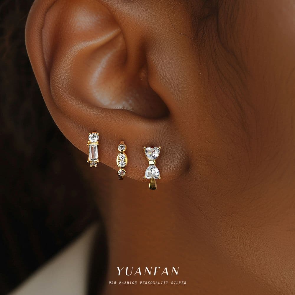 Jewelry & Accessories Sterling Silver Light Luxury Super Flash Inlaid Zircon Fashion Earrings For Women Simple Versatile Set Exquisite Earrings