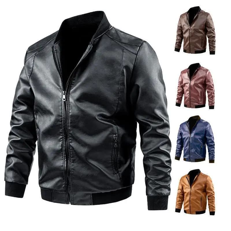 Trendy European Style Motorcycle Leather Jacket For Men Spring Autumn Korean Version Casual Leather Vest Faux Leather Wear