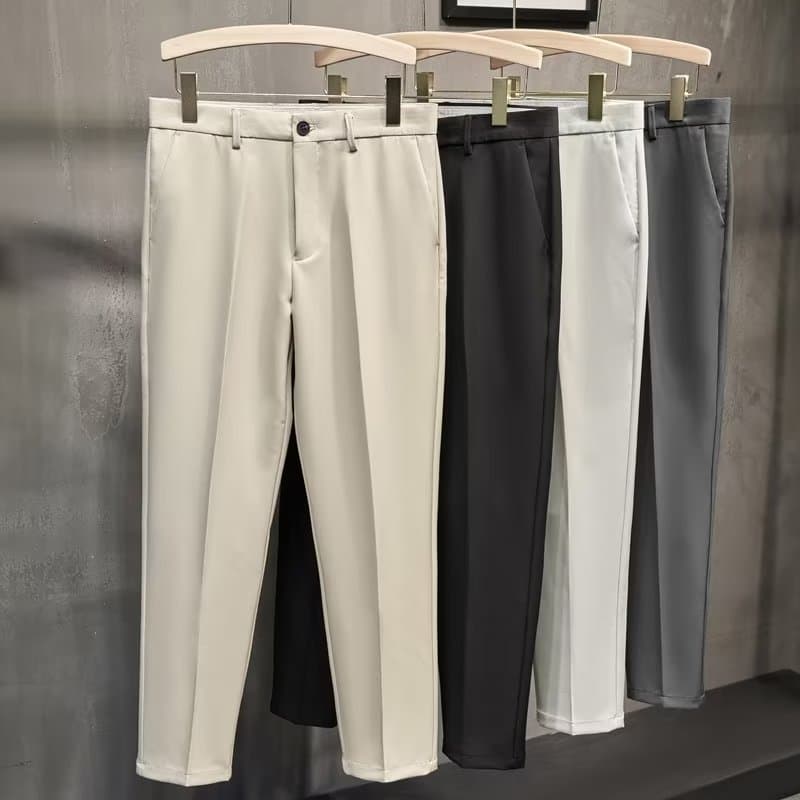 Men's Casual Slim Fit Straight Leg Suit Pants Spring/Summer New Style Cropped Loose Youthful Trendy Bottoms