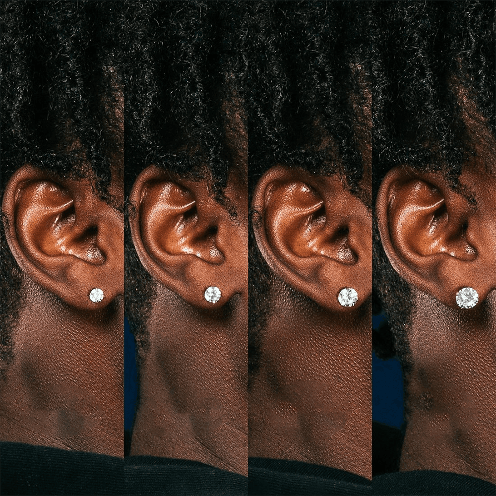 Surgical Steel Carnation Rose Gold with Fiat Earrings Perforated, Men's and Women's Jewelry, 1 Pair