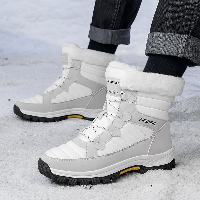 Women's Winter Snow Boots With Faux Fur Lining, Waterproof & Slip-Resistant, High-Top Warm Ankle Boots For Men And Women, Casual Lace-Up Thermal Shoes