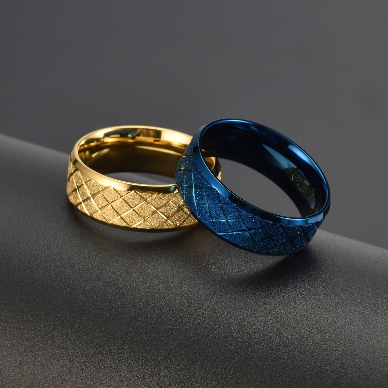Men's Jewelry Fashion Double Bevel Frosted Silver Ring Men's Popular Hand Jewelry Titanium Steel Jewelry