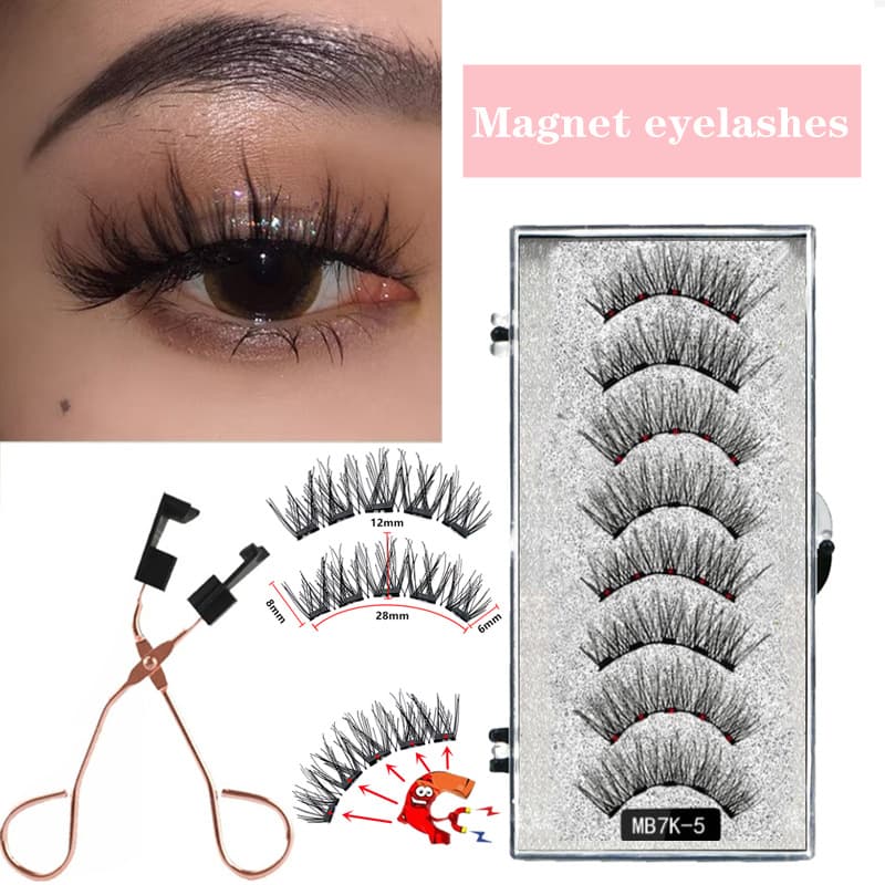 4 pairs Magnetic eyelashes natural with 3D magnet handmade magnetic lashes Tweezer Set Mink eye lashes
