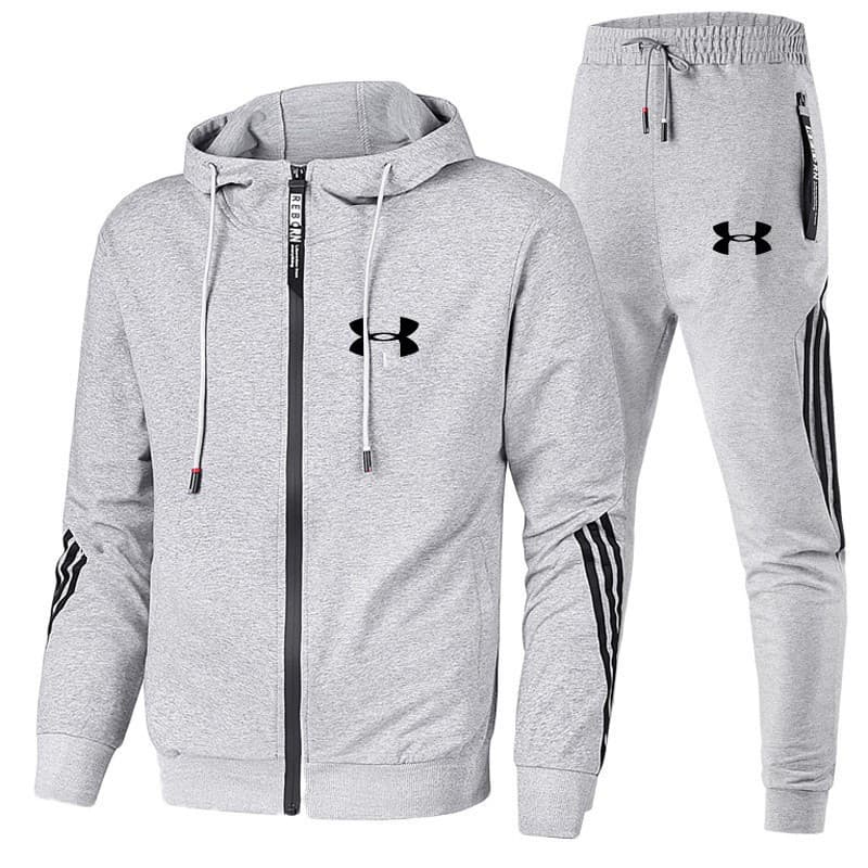 2023 printemps et automne hommes loisirs sport ensemble trois barres à capuche fermeture éclair pull pantalon à la mode ensemble de sport