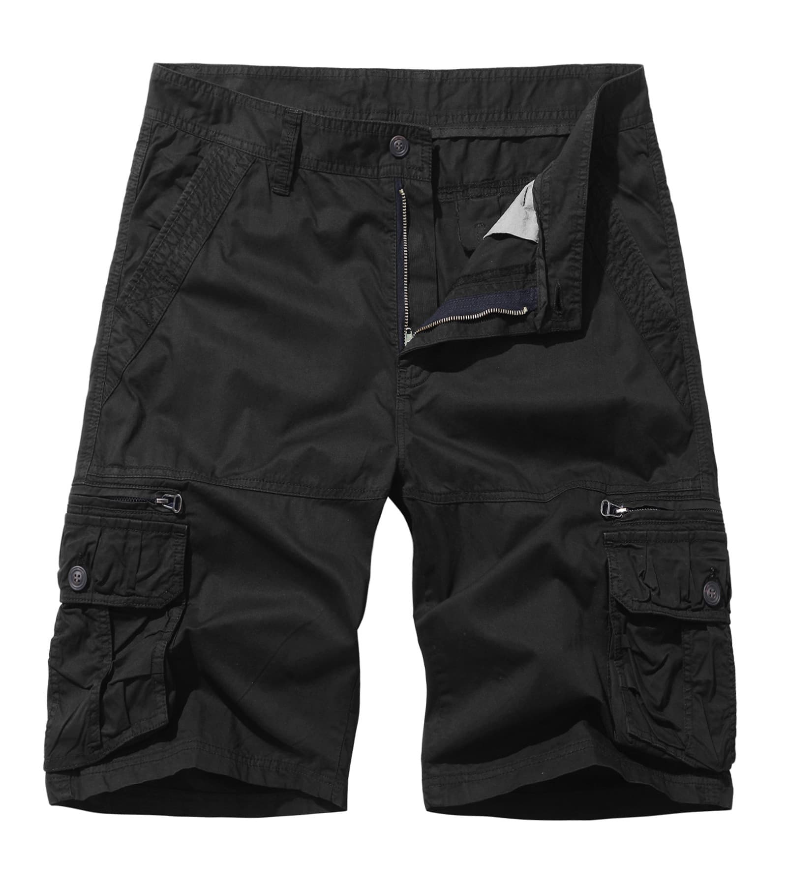 Men's Plain Flap Pocket Cotton Cargo Shorts For Spring And Summer
